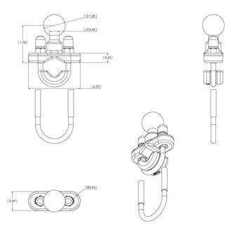 Ram Mounts Handlebar U-Bolt Base Small