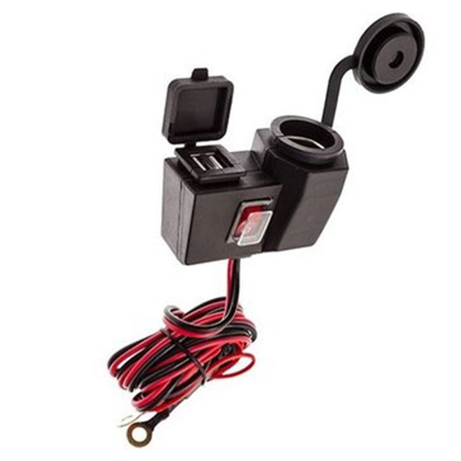 Claw Handlebar Charger 12V + Dual USB Charger