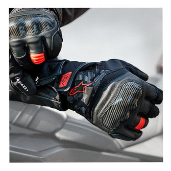 Guanti Moto Alpinestars SMX Z DRYSTAR - Nero Rosso Fluo