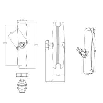 Ram Mounts Double Socket Arm Long