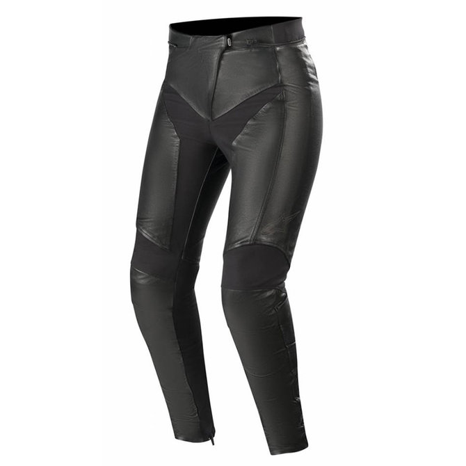 Mens Designer Black Leather Motorcycle Biker Pants Trousers