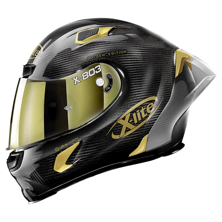X-Lite - X-803 RS Ultra Carbon Golden Edition motorhelm - Biker Outfit