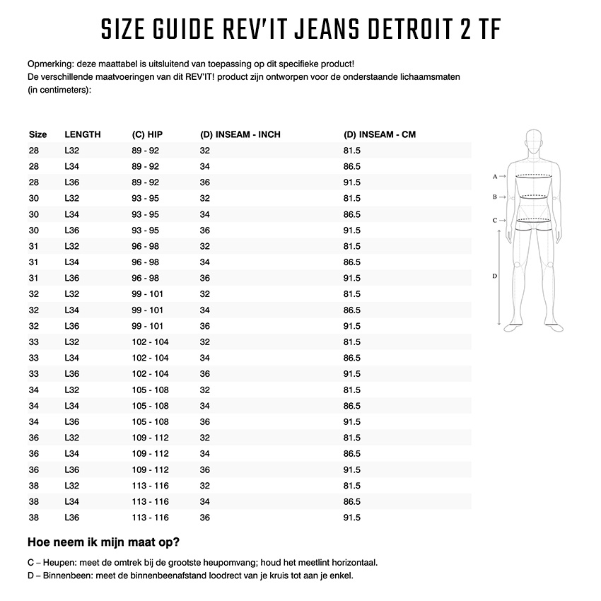 JEANS MOTO REV'IT DETROIT BLU SLAVATO CORDURA DENIM ELASTICIZZATO TG 38 (52