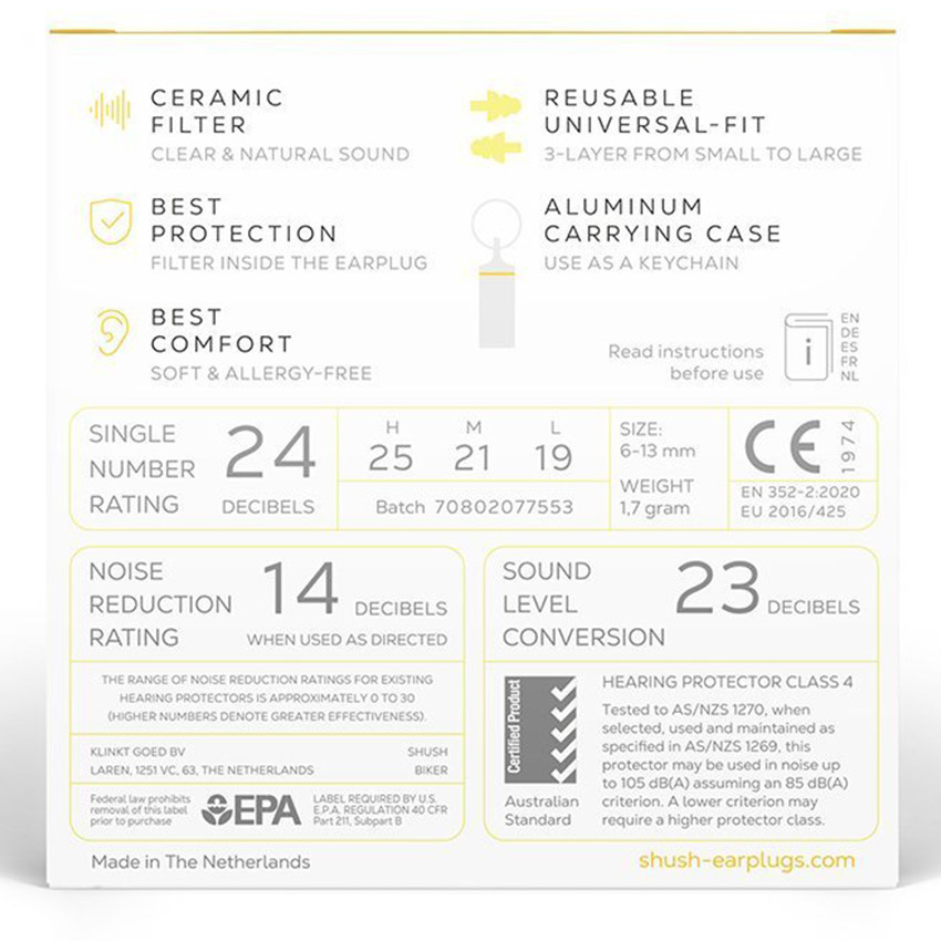 Shush Earplugs Biker