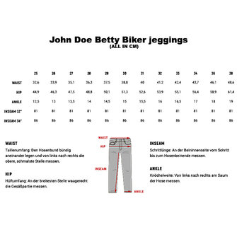 Jeggings Size Chart