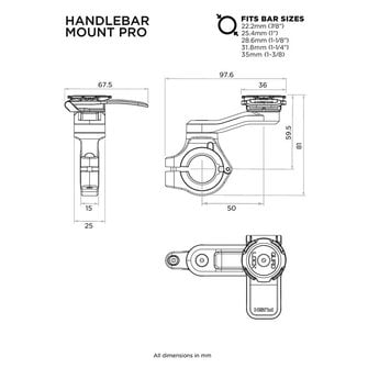 Quad Lock Motorcycle Handlebar Mount Pro 