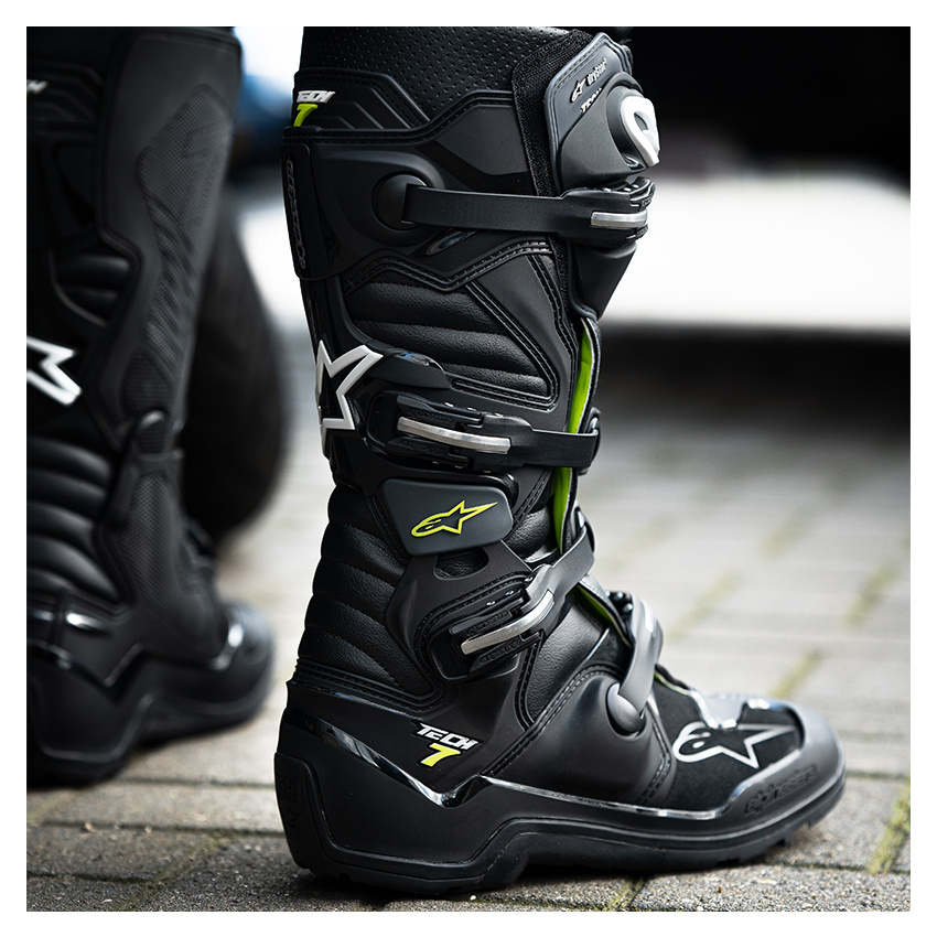 Alpinestars Tech 7 Enduro Boots – Motocross & Off-Road Black/Grey/Red Fluorescent (Unisex, Various Sizes)