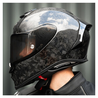 Casque Moto Scorpion EXO-R1 EVO ONYX CARBON AIR - Taille S, Carbone TCT Ultra, Homologation ECE 22.06