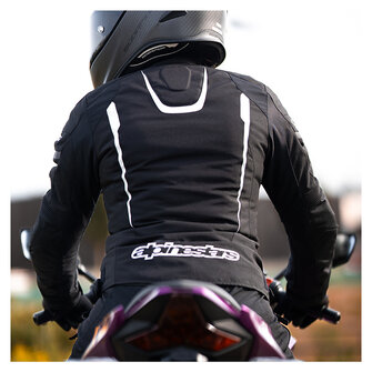 Giacca moto donna Alpinestars STELLA T-JAWS V3 WATERPROOF Nero Bianco Rosa  - Giacche in Tessuto Donna - Giacche in Tessuto - Abbigliamento Tessuto -  ABBIGLIAMENTO MOTO