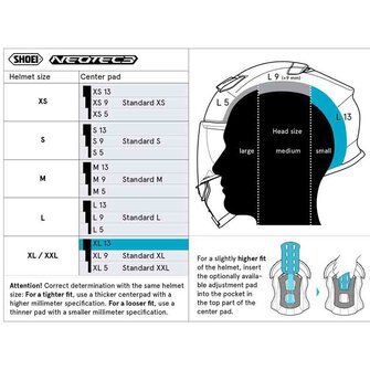 Shoei Neotec 3 Center Pad Type-Q