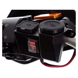 Ultimate Addons Handlebar Charger 12V + Dual USB Charger