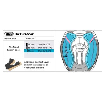 Shoei GT-Air 3 Cheek Pads Type-R