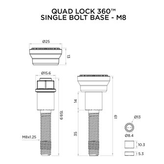 Quad Lock Single Bolt M8