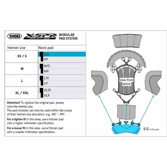 Shoei X-SPR Pro Center Pad Neck Type-P