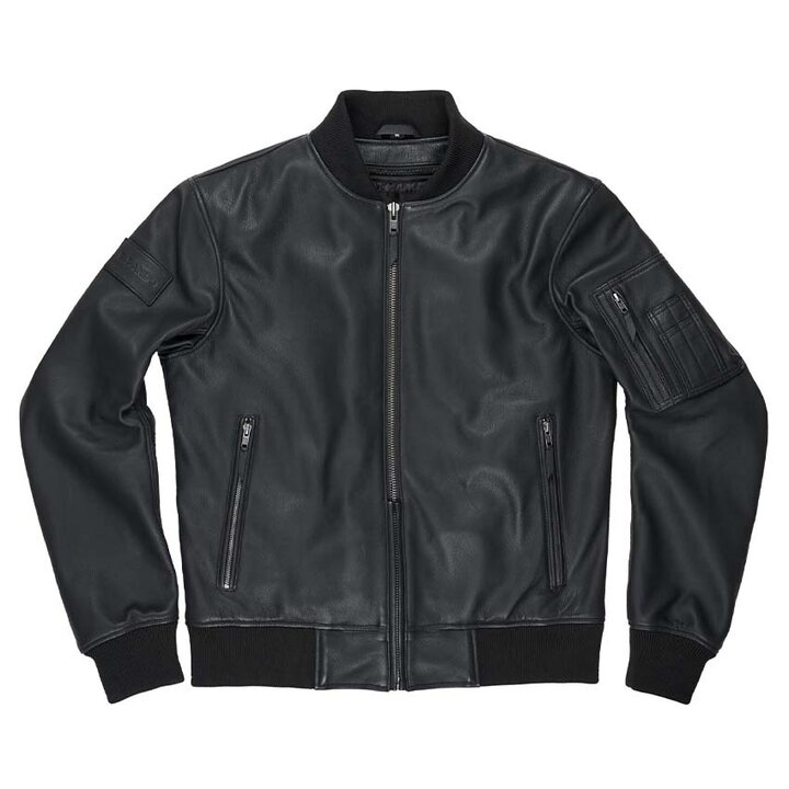 Pando Moto Falcon Leather Aviator Jacket Black
