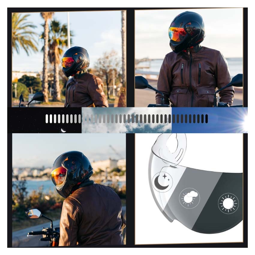 Boxer Modifiedvisor Roof - RO9 BoXXer 2/Roadster Visor Photochromic Iridium - Biker Outfit
