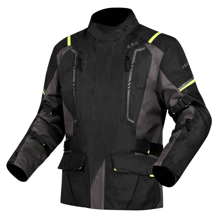 LS2 Narvik Man Jacket Grey Black H-V Yellow