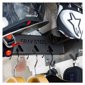 Gray Steel X7 Helmet & Gear Wall Mount