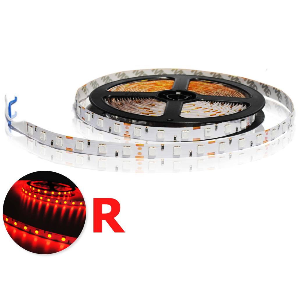 LED en bande auto-adhésive 5050 60 LED/m Rouge - par 50cm
