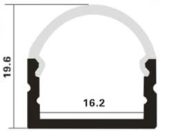 Aluminium Schiene Rounded 1 Meter