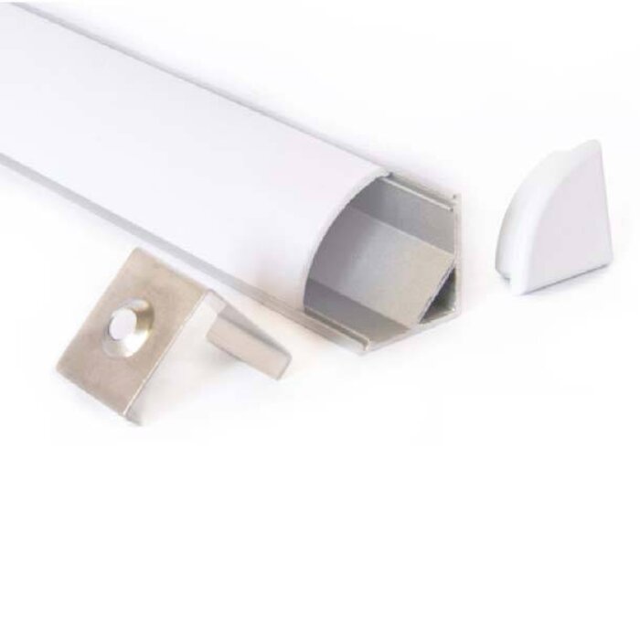 Profil en aluminium 1 mètre angulaire arrondie - 45 degrés