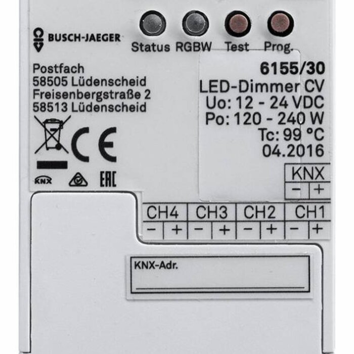 KNX RGBW LED Strip dimmer (4 canali)