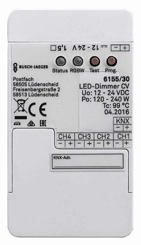 Controlador KNX para tiras de LEDs RGBW (4 canales)