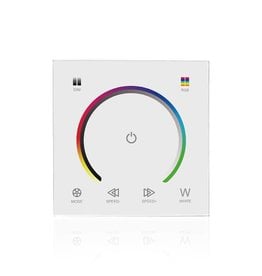 LED RGBW muurdimmer met touch-panel Wit