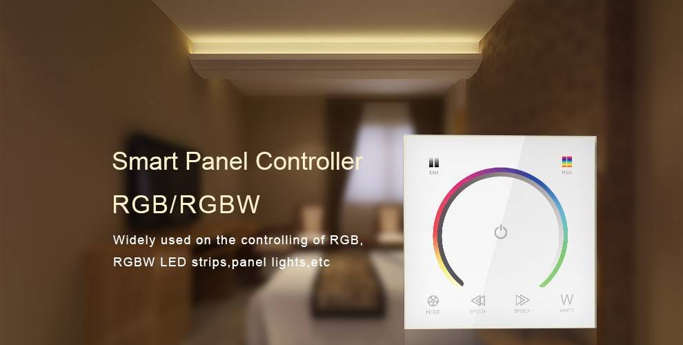 LED RGB muurdimmer met touch-panel Wit