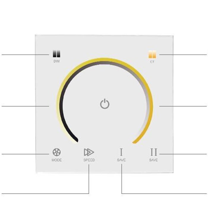 Controllore CCT / doppio colore Wall Mount Bianco