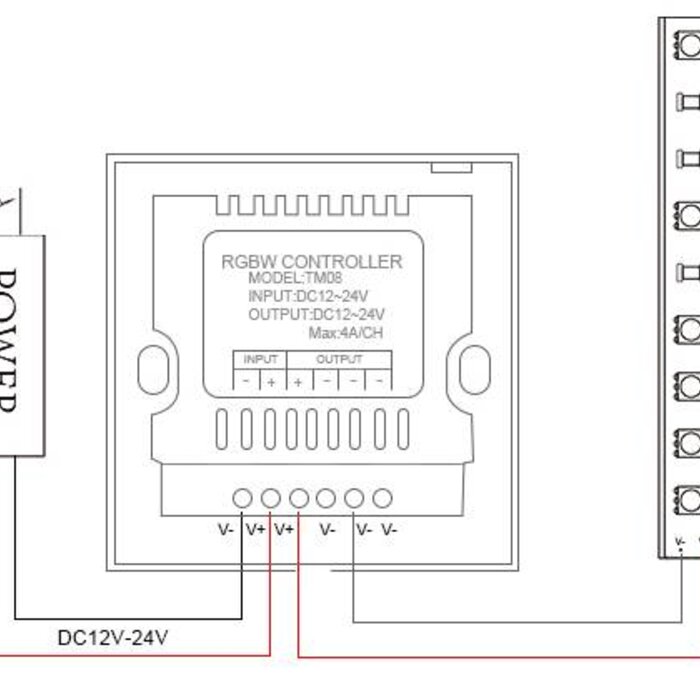 LED Enkelkleurige muurdimmer met touch-panel Wit