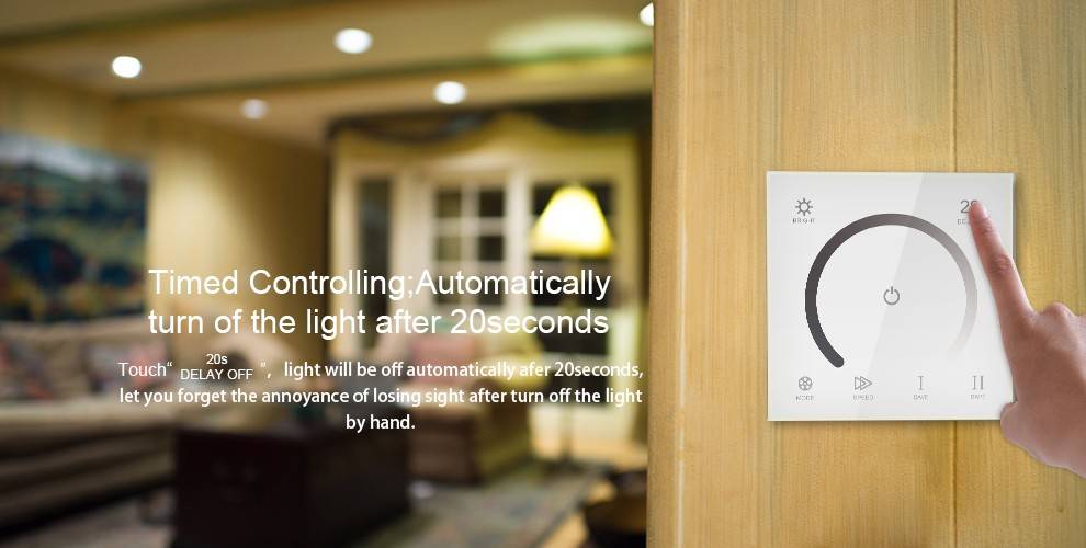 LED Wanddimmer Einfarbig Touch-Panel Weiß