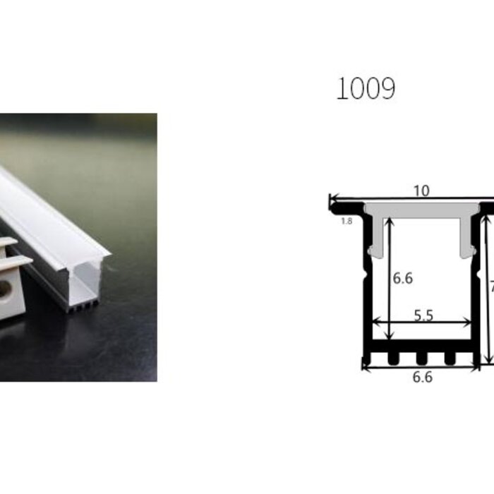 Profil en aluminium 1009 - 1 mètre