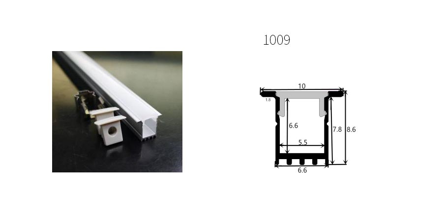 Perfil de aluminio 1009 - 1 Metro