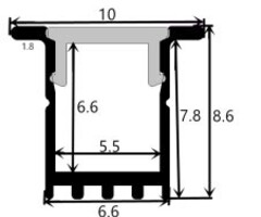 Aluminium profile 1009 - 1 Meter