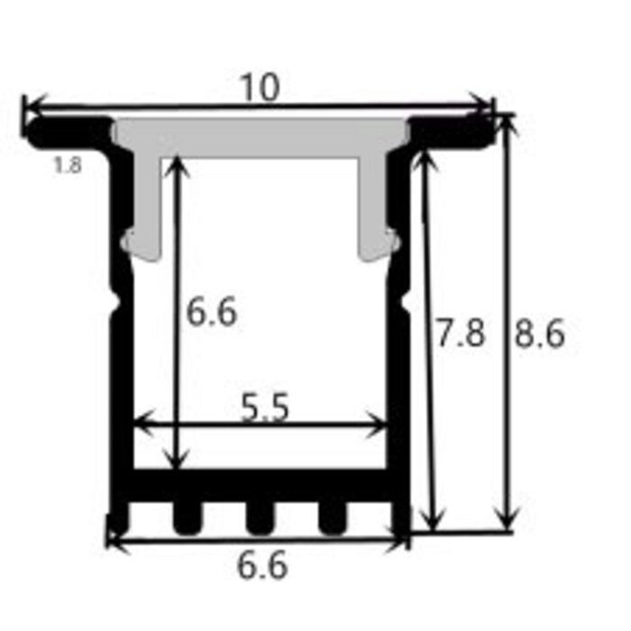 Profil en aluminium 1009 - 1 mètre