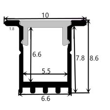 Perfil de aluminio 1009 - 1 Metro