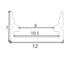 Aluminium profile 1208 - 1 Meter