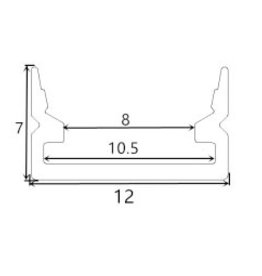 Profil en aluminium 1208 - 1 mètre