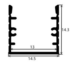 Aluminiumschiene 1414 - 1 Meter