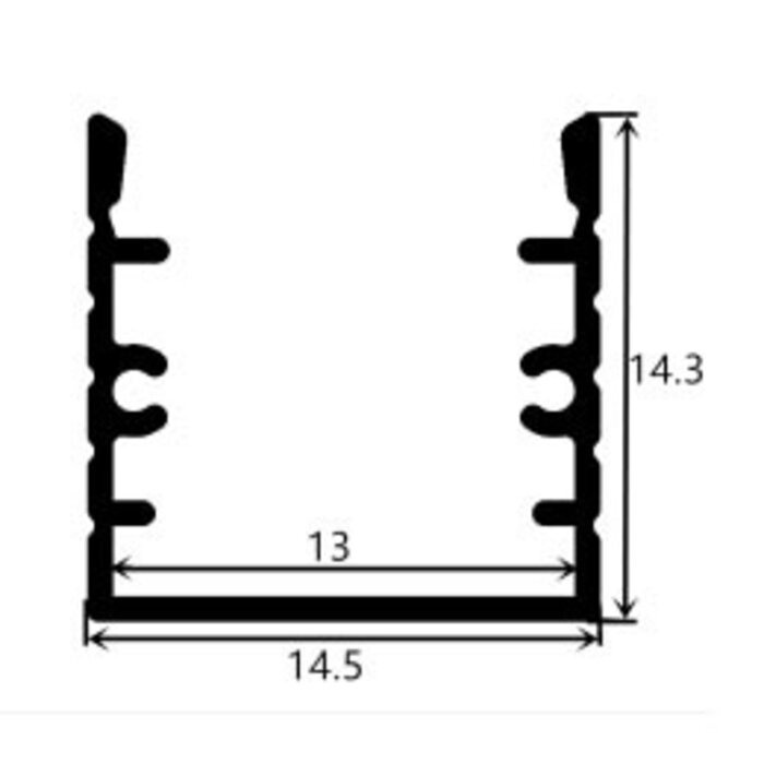 Aluminium profile 1414 - 1 Meter