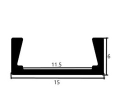 Perfil de aluminio 1506 - 1 Metro