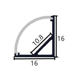 Aluminium hoekprofiel 1616A - 1 Meter