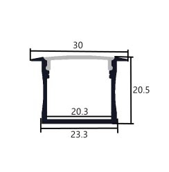 Aluminiumschiene 3020 - 1 Meter