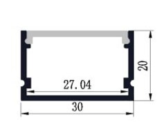 Profilo in alluminio 3021 - 1 Metro