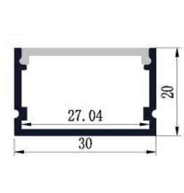 Perfil de aluminio 3021 - 1 Metro