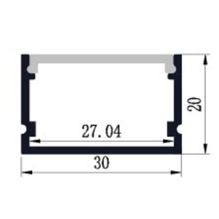 Profilo in alluminio 3021 - 1 Metro