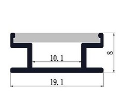 Aluminium in-ground recessed profile 1908 - 1 Meter