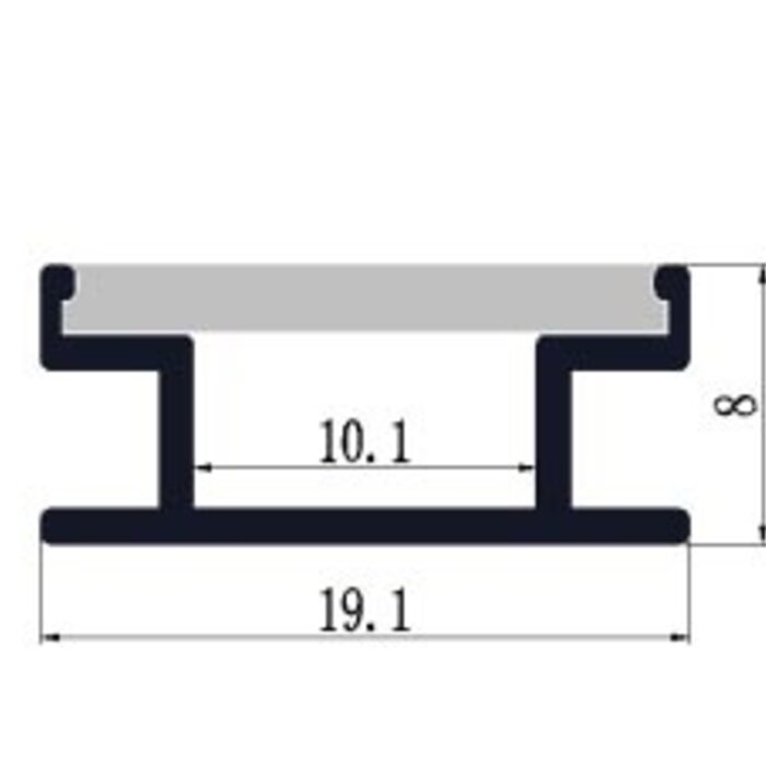 Aluminium in-ground recessed profile 1908 - 1 Meter