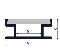 Aluminium in-ground recessed profile 1908 - 1 Meter